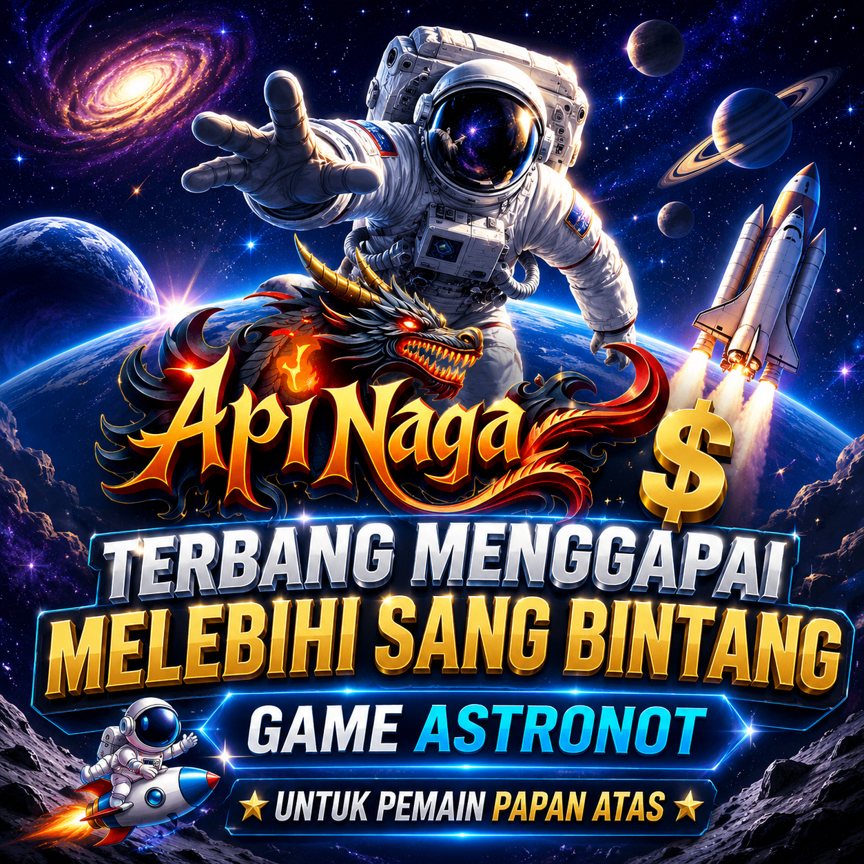 APINAGA $ Terbang Menggapai Melebihi Sang Bintang Game Astronot Untuk Pemain Papan Atas